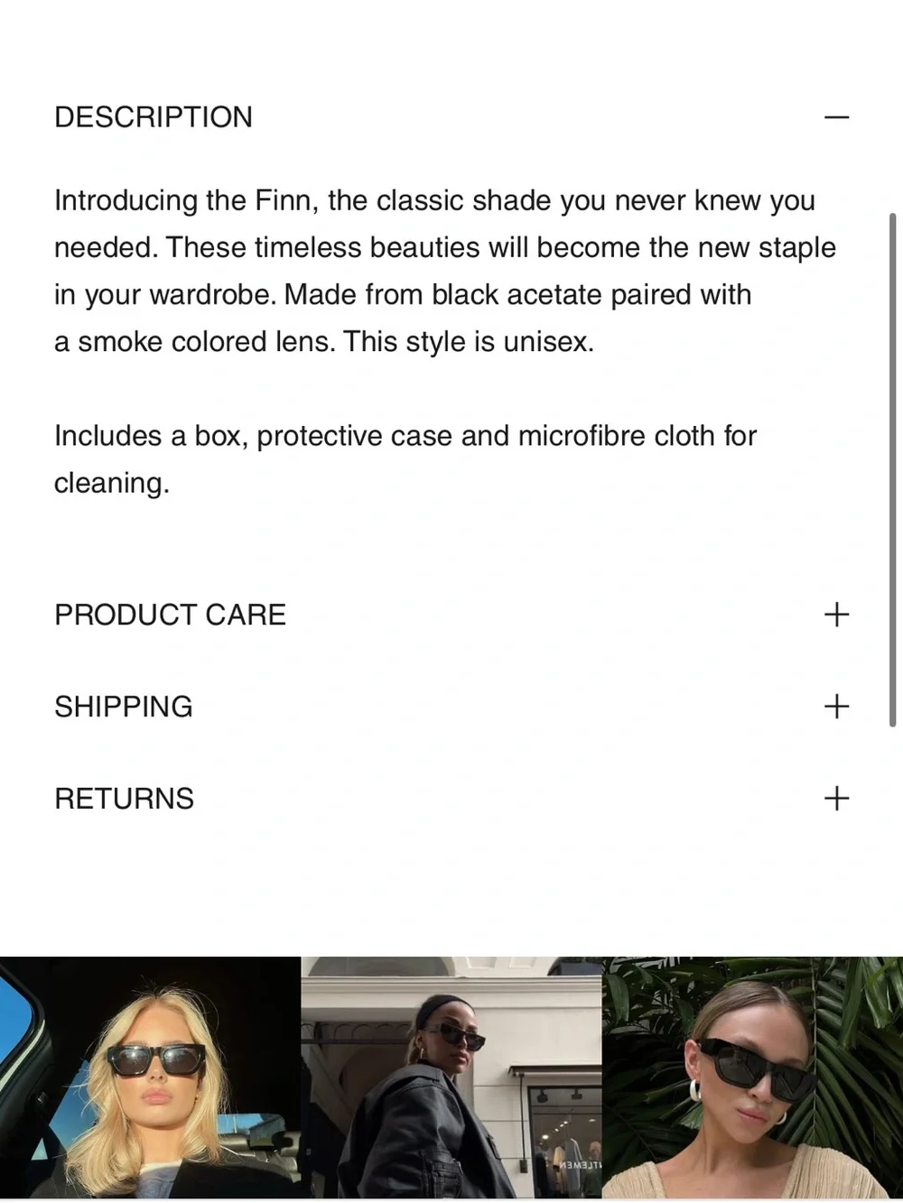 VEHLA Finn Sunglasses in Black/Smoke